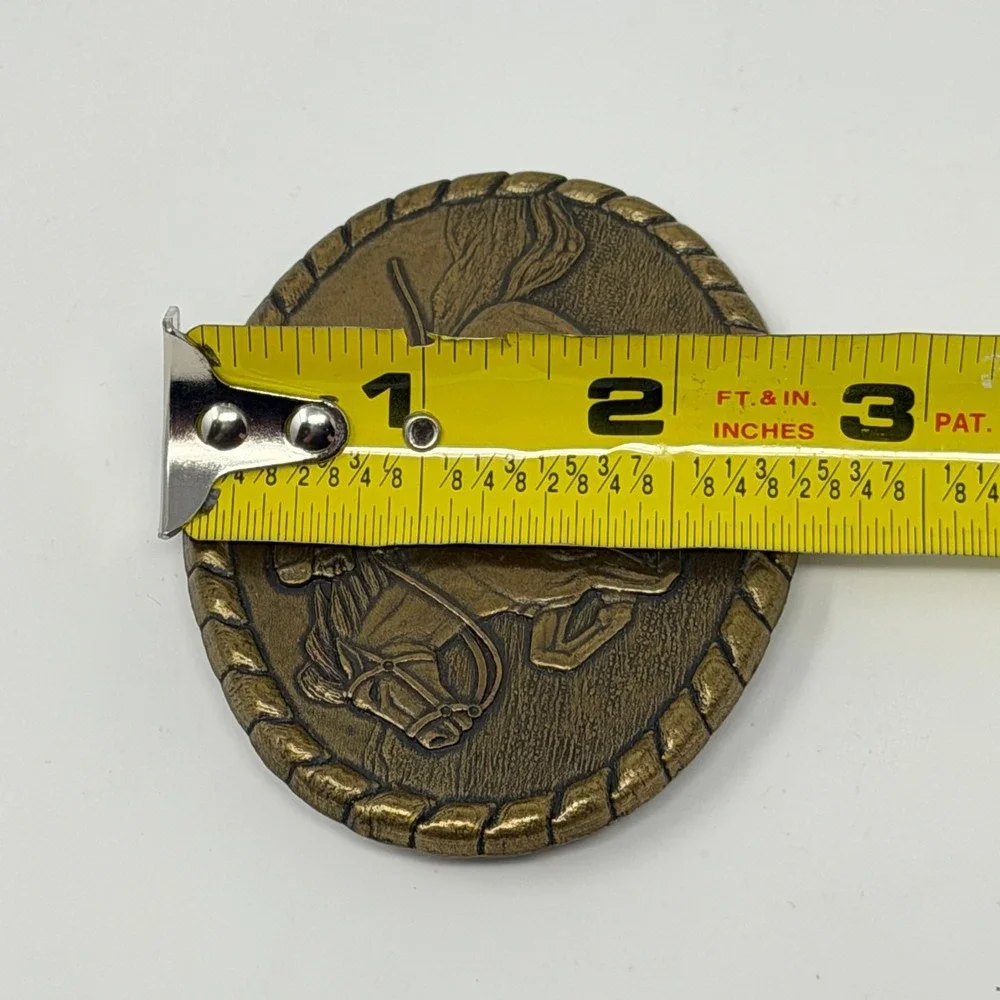 Vintage Pony Express Rider Belt Buckle Western Horse Mervyns 1981